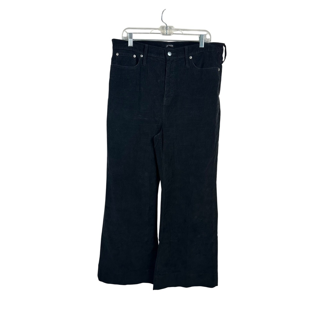 J.Crew Corduroy Wide Leg Pants Women 32 Black Excellent High Rise BT922